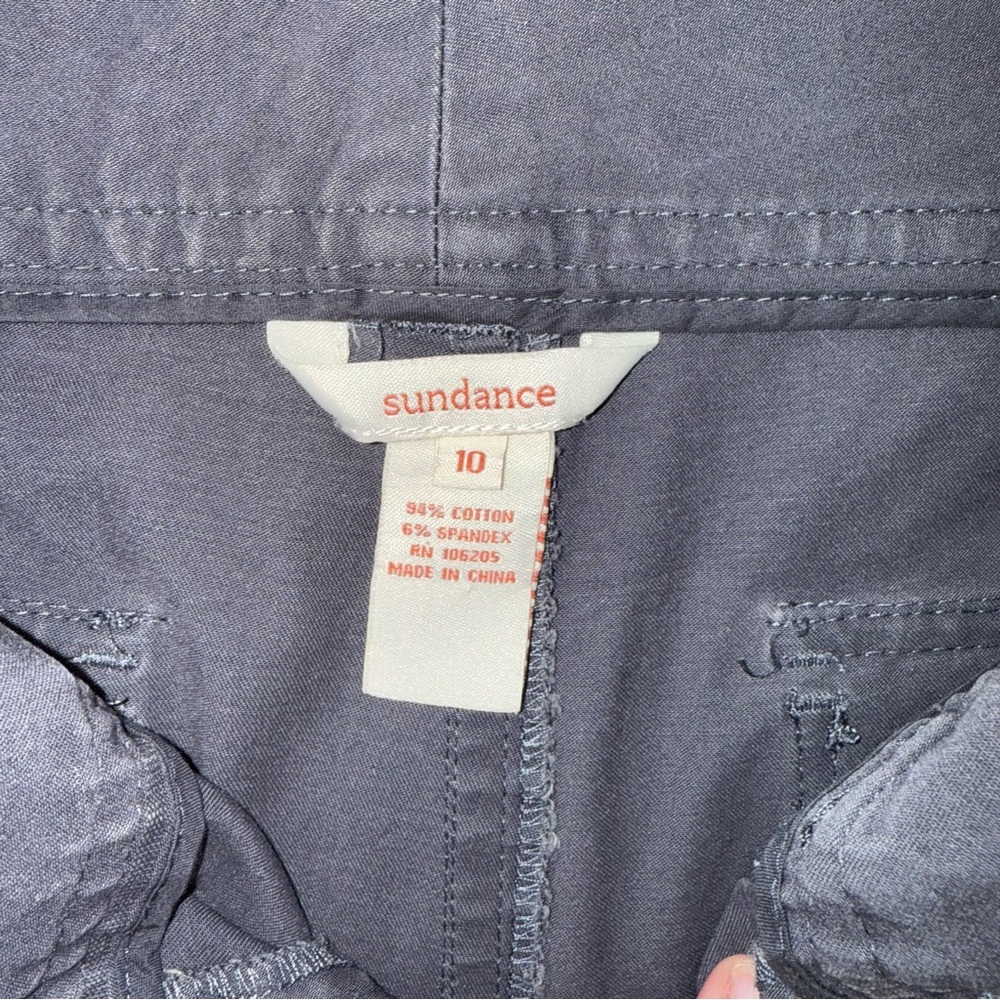 SUNDANCE Alberta Cotton Straight Leg Chino Trousers Size 10 Gray Boho Relaxed - Picture 5 of 9